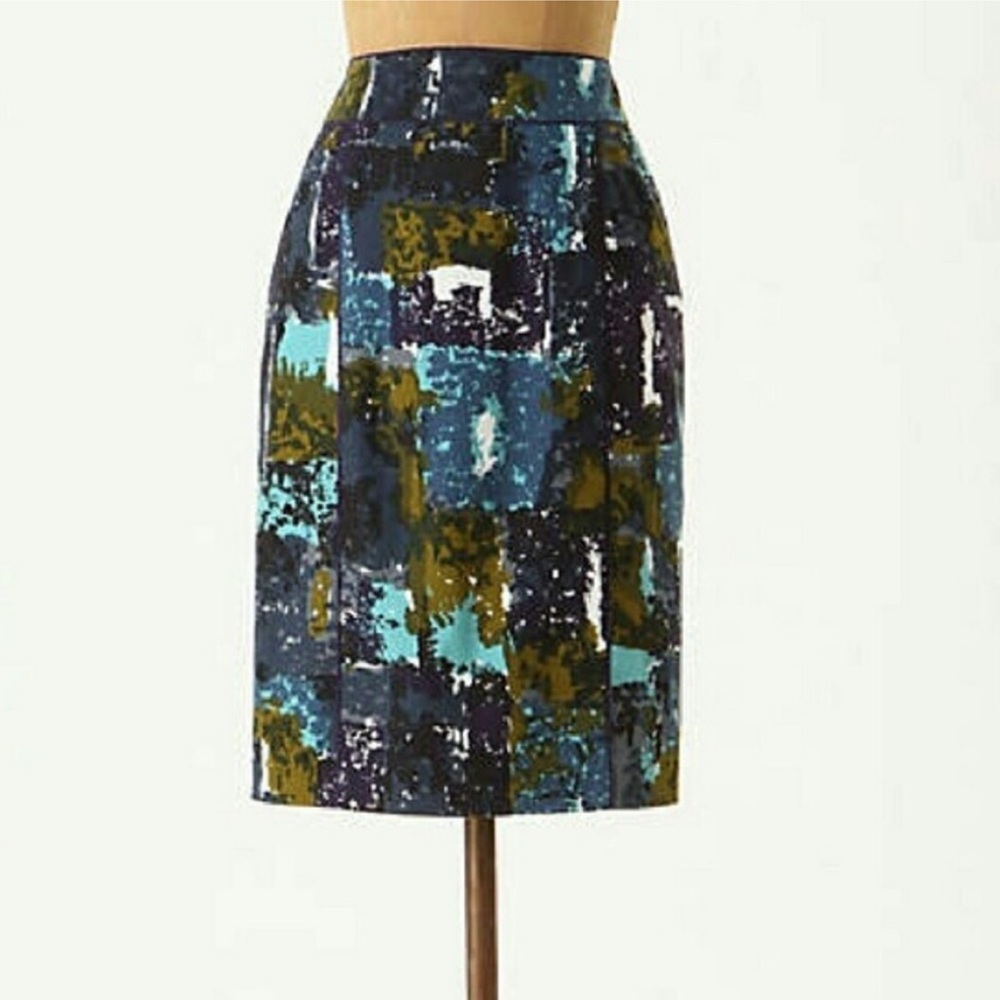 Anthro Tabitha Liquid Acres Pencil Skirt Sz 4